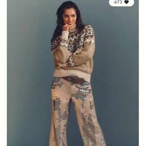 Anthropologie: Pilcro Sequin High-Rise Wide-Leg Skater Jeans